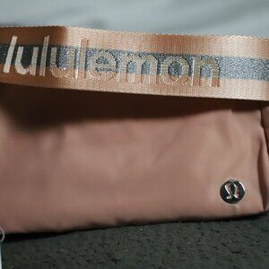 NWT Lululemon Everywhere Belt Bag 1L Wordmark Pink Mist Silver White Opal Rare
